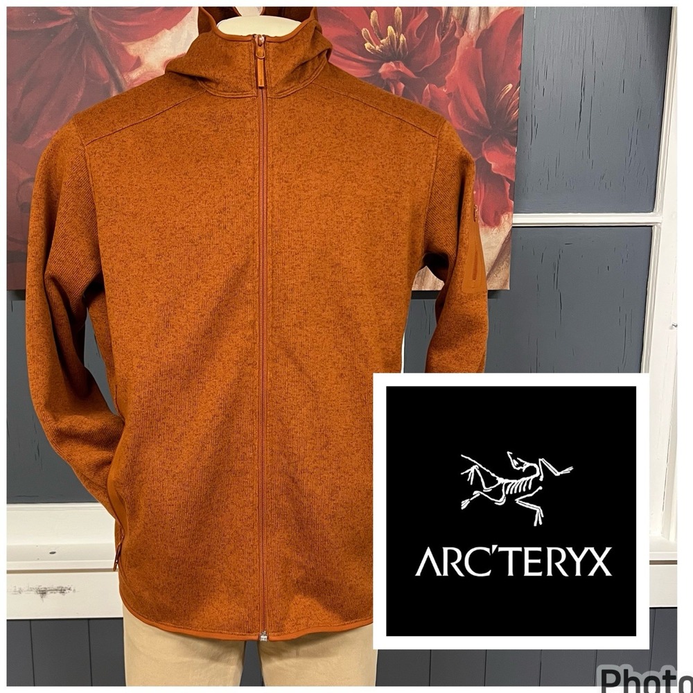 Arc'teryx Covert Hoodie Sweatshirt Jacket Mens XL Dark Orange Full Zip Fleece